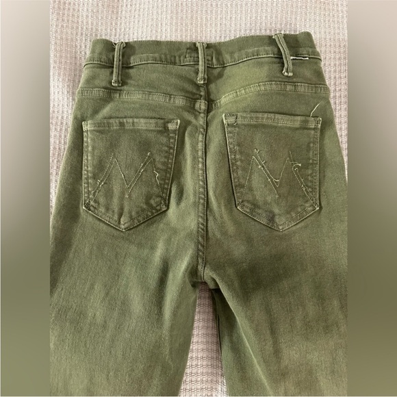 MOTHER Green Flare Wide Leg Jeans - Picture 10 of 15